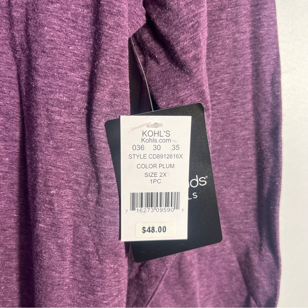Plus Size Cuddl Duds Essentials 3/4 Sleeve Sleepshirt Sz 1X NWT - Picture 7 of 8